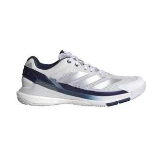 Foto lateral Zapatillas de pádel Adidas Crazyquick Boost blancas y azules Ale Galan